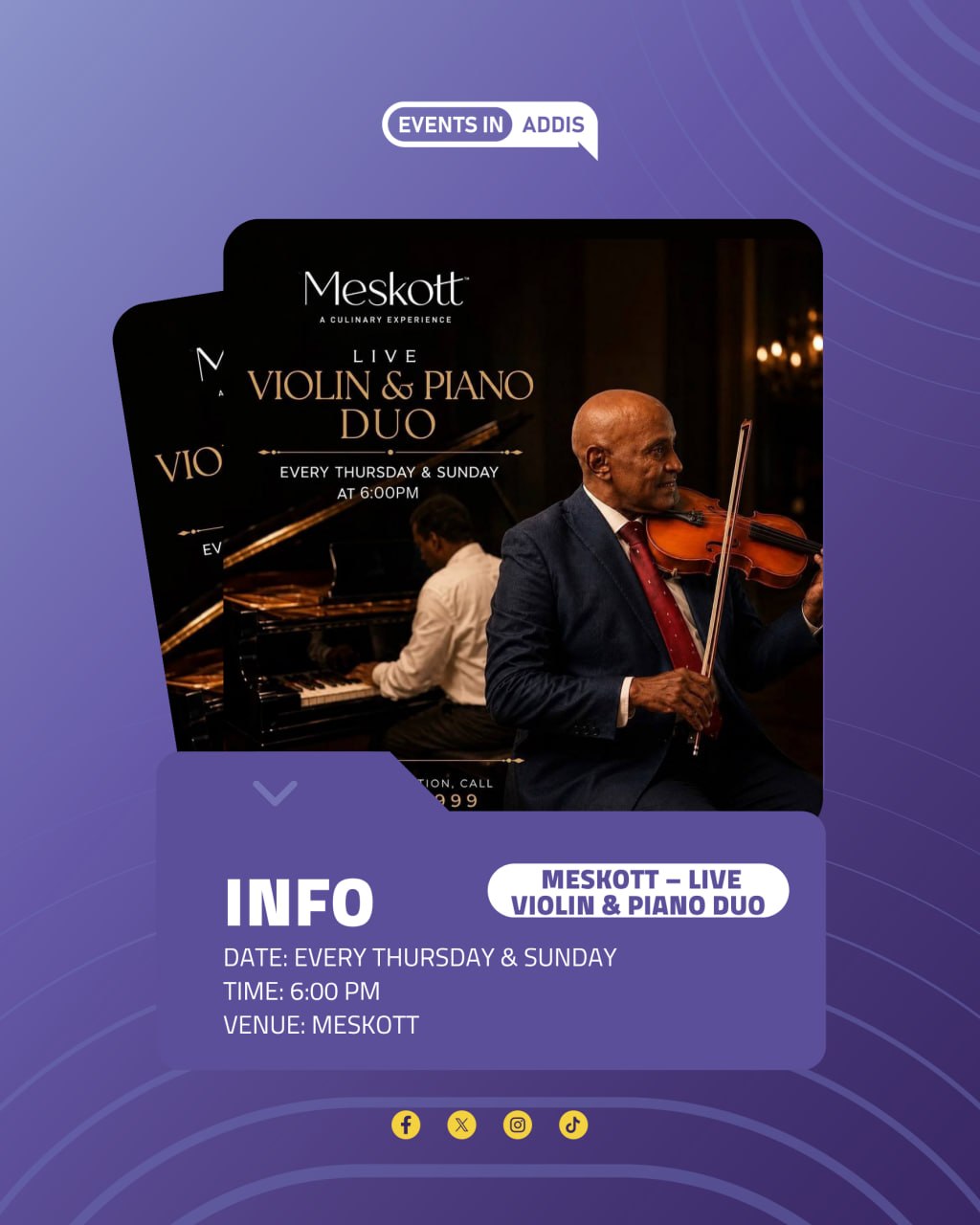 Live Violin & Piano Duo at Meskott