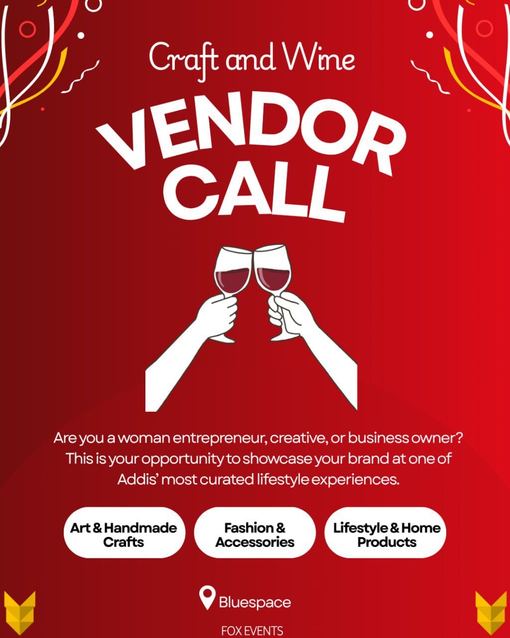 Craft and Wine Vendor Call