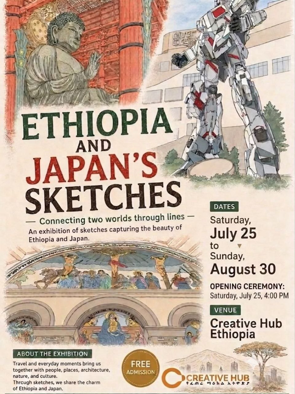 Ethiopia and Japan’s Sketches: Connecting Two Worlds Through Lines